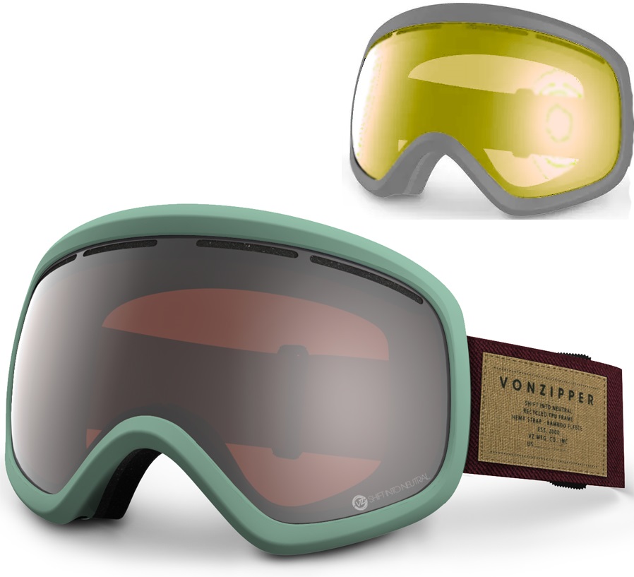 Von Zipper Skylab Snowboard/Ski Goggles, Sin Sage, Persimmon Chrome